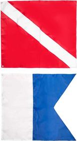 img 4 attached to Dawitrly Safety Dive Flags: 2-Piece Polyester Set for Snorkeling, Diving, Spearfishing, and Scuba - Includes International Signal Alpha Flag - Ideal for Floats, Buoys, and Boats - 20x24 Inches