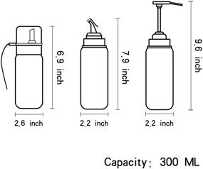 img 3 attached to 🍶 300ML/10oz Glass Bottle with a TOSSOW Sauce Pump Dispenser for Olive Oil, Hot Sauce, Tabasco Sauce, Soy Sauce, Ketchup, and Salad Dressing - Ideal for Home Kitchen