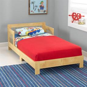 img 2 attached to 🛏️ KidKraft Wooden Toddler Bed – Side Rails, Spindle Headboard – Natural, Perfect Gift for 15 mo+ Kids
