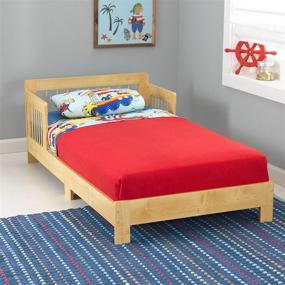 img 1 attached to 🛏️ KidKraft Wooden Toddler Bed – Side Rails, Spindle Headboard – Natural, Perfect Gift for 15 mo+ Kids