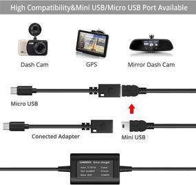 img 2 attached to Универсальный набор для подключения автомобильной видеокамеры к питанию Dash Cam Hardwire Kit Mini USB 12V-24V до 5V с использованием предохранителя в автомобиле, комплект для жесткой проводки автомобильной видеорегистратора с кабелем Micro USB - совместим с Nextbase и другими моделями.