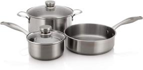 img 4 attached to 🍳 Frigidaire 5304513525 Induction Ready Stainless Steel Cookware Set with Lids - 5 Piece: Top-quality and Versatile!