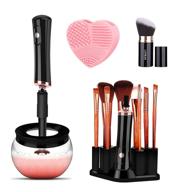 efficient electric makeup brush cleaner & dryer: wash, spin, and dry in 10 seconds! includes 8 rubber collars for all brush sizes logo