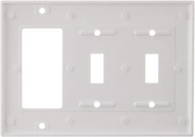 img 2 attached to Leviton 80421-W Combination Wallplate: 2-Toggle, 1-Decora/GFCI Device | Sleek and Durable Design