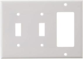 img 3 attached to Leviton 80421-W Combination Wallplate: 2-Toggle, 1-Decora/GFCI Device | Sleek and Durable Design