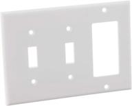 leviton 80421-w combination wallplate: 2-toggle, 1-decora/gfci device | sleek and durable design логотип