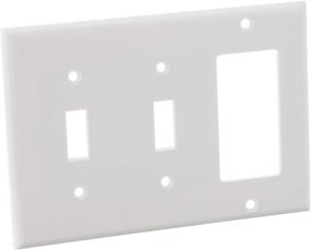 img 4 attached to Leviton 80421-W Combination Wallplate: 2-Toggle, 1-Decora/GFCI Device | Sleek and Durable Design
