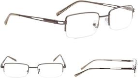 img 2 attached to 👓 Half-Rim Reading Glasses Set of 4 for Men and Women | Metal Readers with Spring Hinges