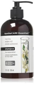 img 4 attached to ApotheCARE Essentials Replenishing Moisturizing Shampoo - Vanilla, Argan Oil, Sweet Almond Formula, 12 oz