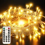 🎄 33ft 100 led christmas lights with remote, timer & 8 modes, waterproof for xmas tree, easter, festival, thanksgiving, wedding, party décor - indoor/outdoor decoration, warm white logo