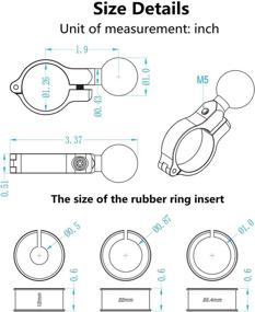 img 1 attached to Насадка BRCOVAN диаметром 1 дюйм для рулей диаметром от 0,5 до 1,26 дюйма - совместима с креплениями RAM/держателями для сотовых телефонов с шаровым сокетом диаметром 1 дюйм.