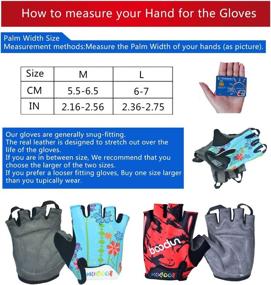 img 3 attached to Floraglove Half Finger Cycling Gloves for Kids – Breathable Anti-Slip Bicycle Gloves for Boys and Girls (015)