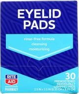 rite aid makeup remover eyelid wipes pads - 30 wipes: gentle and hypoallergenic makeup remover solution logo