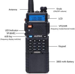 img 2 attached to Аиритон и BAOFENG UV-5R 5W портативная двухдиапазонная радиостанция с двумя аккумуляторами 3800mAh и складной тактической антенной 18,8 дюйма - 2 шт.