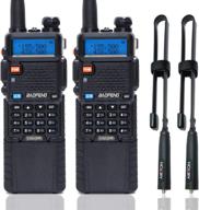 аиритон и baofeng uv-5r 5w портативная двухдиапазонная радиостанция с двумя аккумуляторами 3800mah и складной тактической антенной 18,8 дюйма - 2 шт. логотип