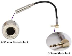 img 2 attached to 🎧 AAOTOKK 90 Degree 1/8 to 1/4 Stereo Adapter Cable - Premium TRS 90° 3.5mm Male to 6.35mm Female for Amplifiers, Guitar, Home Theater, Laptop - 9inch/24cm