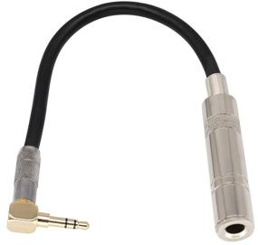 img 1 attached to 🎧 AAOTOKK 90 Degree 1/8 to 1/4 Stereo Adapter Cable - Premium TRS 90° 3.5mm Male to 6.35mm Female for Amplifiers, Guitar, Home Theater, Laptop - 9inch/24cm