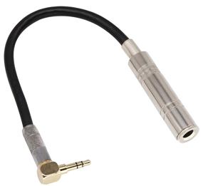 img 4 attached to 🎧 AAOTOKK 90 Degree 1/8 to 1/4 Stereo Adapter Cable - Premium TRS 90° 3.5mm Male to 6.35mm Female for Amplifiers, Guitar, Home Theater, Laptop - 9inch/24cm