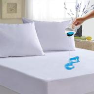 🛏️ идеальный водонепроницаемый дышащий матрасный наматрасник - 2 штуки двуспальной кровати безшумного покрытия | премиумный гладкий и глубокий карманный размер до 21" | мягкий стиральный удобный постельный текстиль. логотип