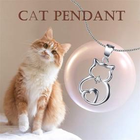 img 3 attached to 🐱 Sterling Silver Cat Pendant Necklace: A Perfect Gift for Cat Lovers and Teenage Girls, 18 Inches in Length