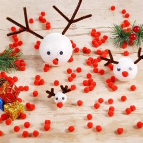 img 1 attached to Caydo 400-Piece Christmas Craft Set with Brown Chenille Stems, Red Pompoms, and Wiggle Eyes - Perfect for DIY Craft and Art Decoration