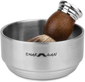 img 2 attached to CHARMMAN Stainless Steel Shaving Soap & Cream Bowl with Lid - Three-walls Heat Preservation - Heavyweight Steel (270g/0.59lb)