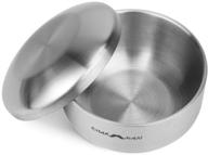 charmman stainless steel shaving soap & cream bowl with lid - three-walls heat preservation - heavyweight steel (270g/0.59lb) logo