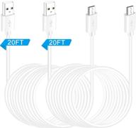 🔌 long, reliable power extension cord for wifi security cameras: siocen 2 pack 20ft micro usb cable compatible with wyze cam, yi cam, kasa cam, oculus go, furbo dog, nest cam, blink and more! logo