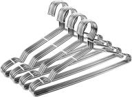 👕 seropy 40 pack stainless steel coat hangers - heavy duty, non-slip grooves, ultra thin metal - space saving clothing hangers 16.5 inch логотип