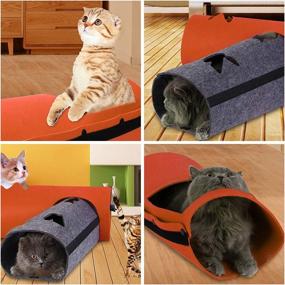 img 2 attached to 🐾 Versatile Pet Cat Tunnel: A Collapsible 3-Way Play Toy for Rabbits, Kittens, and Dogs