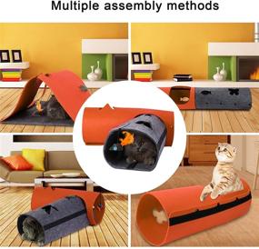 img 3 attached to 🐾 Versatile Pet Cat Tunnel: A Collapsible 3-Way Play Toy for Rabbits, Kittens, and Dogs