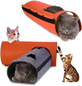 img 4 attached to 🐾 Versatile Pet Cat Tunnel: A Collapsible 3-Way Play Toy for Rabbits, Kittens, and Dogs