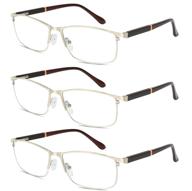 👓 men women's spring hinged light reading glasses - 3 pack logo