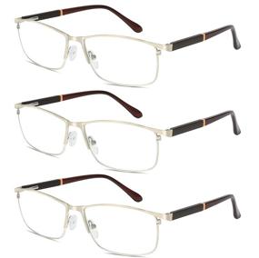 img 4 attached to 👓 Men Women's Spring Hinged Light Reading Glasses - 3 Pack