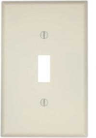 img 1 attached to 🔘 Enhance Your Switches with the Leviton 80501-T 1-Gang Toggle Device Switch Wallplate, Midway Size, Thermoset, Device Mount in Light Almond