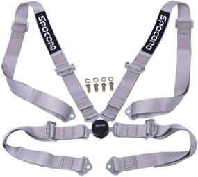 img 4 attached to 🏎️ Spocoro 4 Point Racing Safety Harness - 2 Inch Nylon Straps, Cam Lock Style, Silver (1 Pack)