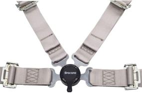 img 2 attached to 🏎️ Spocoro 4 Point Racing Safety Harness - 2 Inch Nylon Straps, Cam Lock Style, Silver (1 Pack)