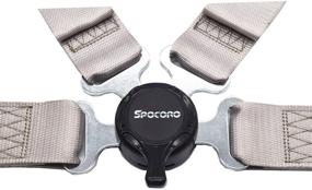 img 1 attached to 🏎️ Spocoro 4 Point Racing Safety Harness - 2 Inch Nylon Straps, Cam Lock Style, Silver (1 Pack)