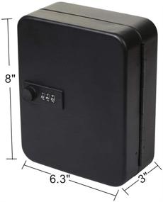 img 2 attached to 🔒 Safestur 20-Key Cabinet with Combination Lock, 20 Key Tags & Wall Mount - Black Key Box Safe Cabinet
