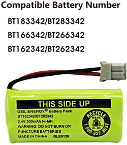 img 1 attached to GEILIENERGY 2.4V 300mAh Battery - Compatible with AT&amp;T BT162342 BT-162342 BT166342 BT-166342 BT266342 BT-266342 BT183342 BT-183342 BT283342 BT-283342 CS6719-2 Cordless Phone (Pack of 2)