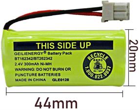 img 2 attached to GEILIENERGY 2.4V 300mAh Battery - Compatible with AT&amp;T BT162342 BT-162342 BT166342 BT-166342 BT266342 BT-266342 BT183342 BT-183342 BT283342 BT-283342 CS6719-2 Cordless Phone (Pack of 2)