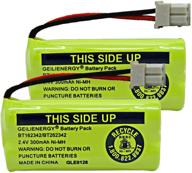 geilienergy 2.4v 300mah battery - compatible with at&amp;t bt162342 bt-162342 bt166342 bt-166342 bt266342 bt-266342 bt183342 bt-183342 bt283342 bt-283342 cs6719-2 cordless phone (pack of 2) logo