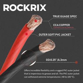 img 1 attached to 🔌 ROCKRIX 8 Gauge Car Audio Power Ground Soft Touch Wire Cable Set - 25ft Black and 25ft RED: High-Quality Performance