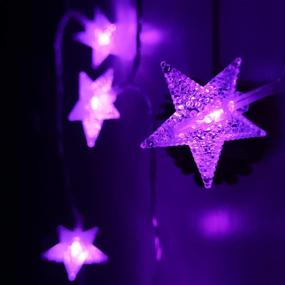 img 3 attached to Vibrant Purple Star Lights: HUGSVIK 50 LED, 8 Modes Battery Operated for Halloween Decor, Christmas Tree, Bedroom, Kids Playhouse, Camping - Waterproof and Versatile