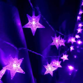 img 1 attached to Vibrant Purple Star Lights: HUGSVIK 50 LED, 8 Modes Battery Operated for Halloween Decor, Christmas Tree, Bedroom, Kids Playhouse, Camping - Waterproof and Versatile