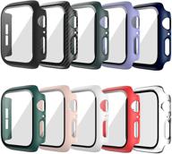 pack of 10 hard cases with tempered glass screen protector for apple watch series 3 42mm - jzk thin bumper full coverage bubble-free cover for iwatch series 3/2/1 42mm accessories logo