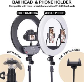 img 1 attached to PEHESHE 18 Inch Selfie Ring Light With 63 Inch Tripod With 3 Colors And 10 Brightness Levels For Make-Up