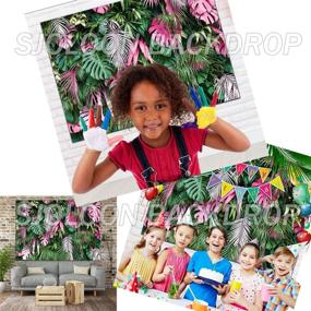 img 2 attached to SJOLOON Jungle Green Leaves Backdrop: Perfect Tropical Plants Photography Prop for Memorable Baby Birthday Party! (Dimensions: 7x5FT)