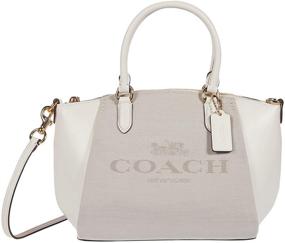 img 1 attached to COACH Jacquard Elise Satchel Chalk Women's Handbags & Wallets