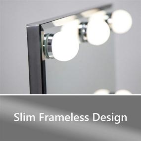 img 1 attached to Waneway Hollywood Lighted Vanity Makeup Mirror - Frameless Dressing Table 💄 Cosmetic Mirror with Dimmable Bulbs and Bright LED Lights, Multiple Color Modes (Standard)